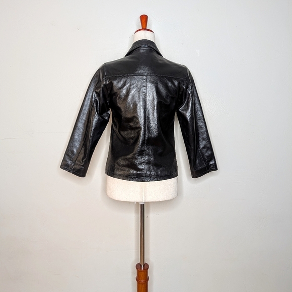 Vintage Y2K The Gap Women's‎ Black Genuine Leather Jacket Size Medium - Picture 10 of 15